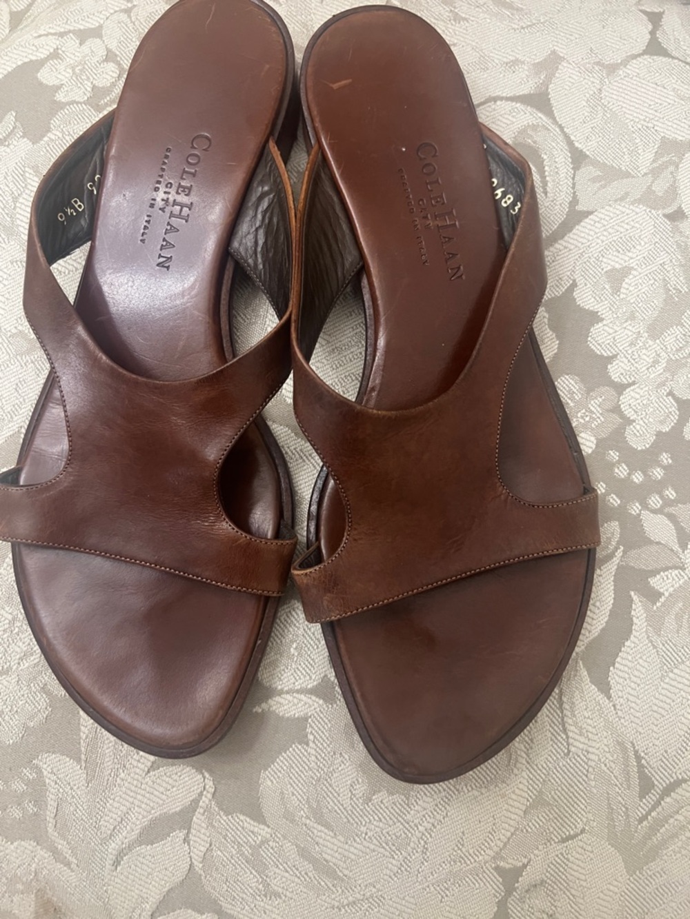 Cole Haan Brown Leather Slide Mules